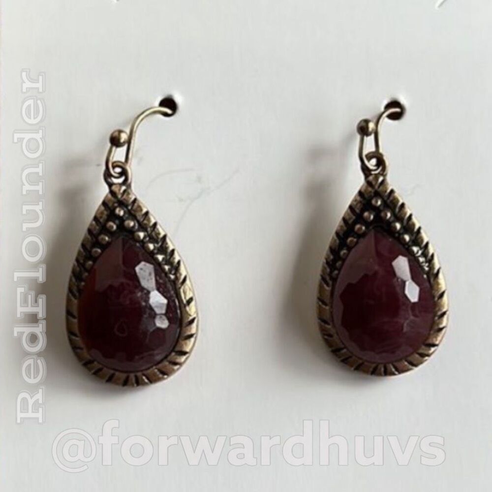 Bundle Sale 3 for $15 | Wine-Colored Teardrop Dangle Earrings